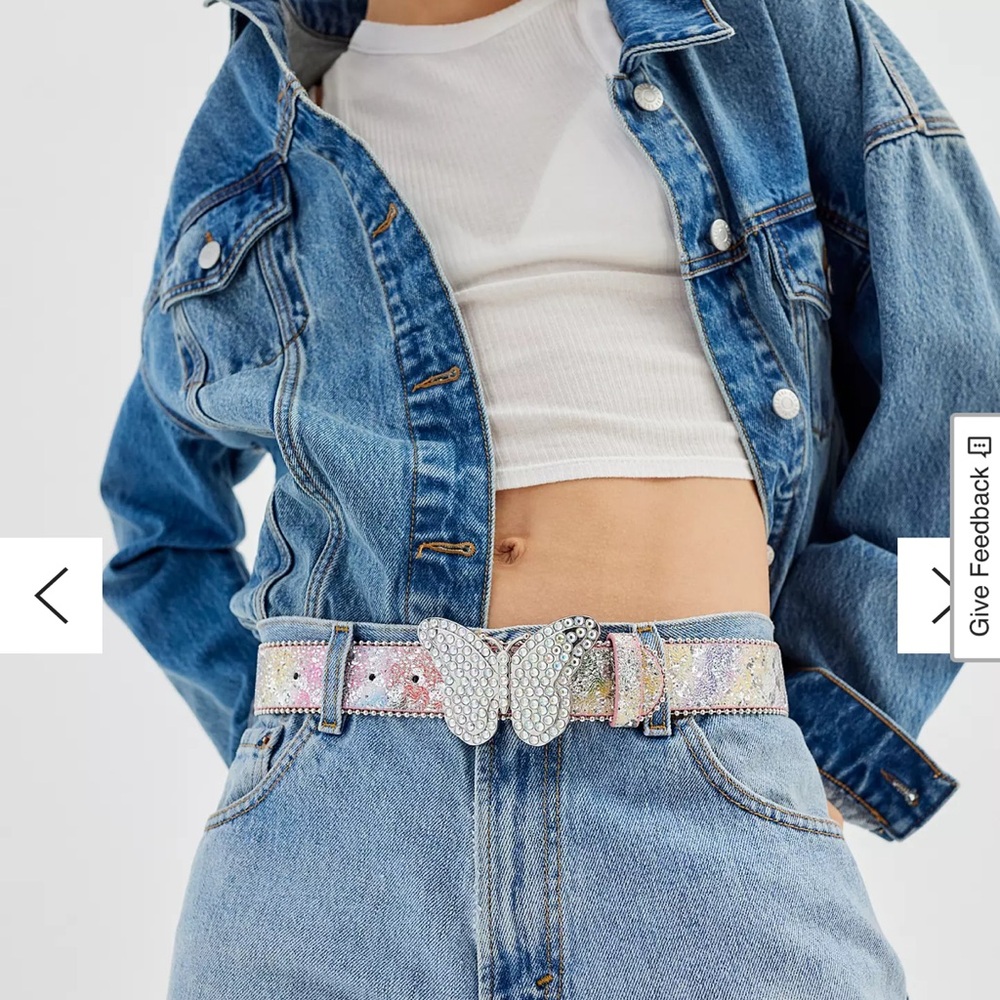 Urban Outfitters Silver Butterfly Belt